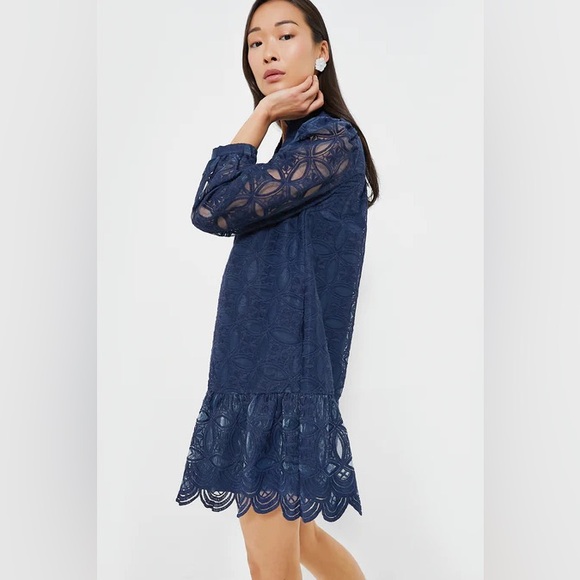 TUCKERNUCK Navy Organza Palmerston Dress size Medium - Picture 2 of 8